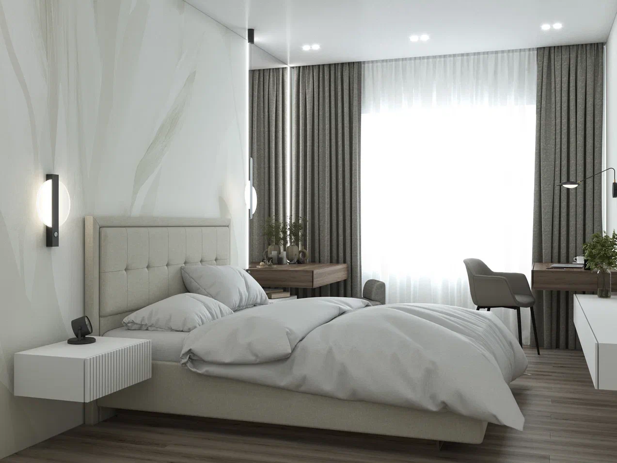 Дизайн-проект спальни с туалетным столиком